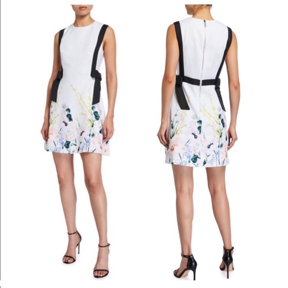 Ted Baker Elegance Floral Print Dress with Contrast Bows